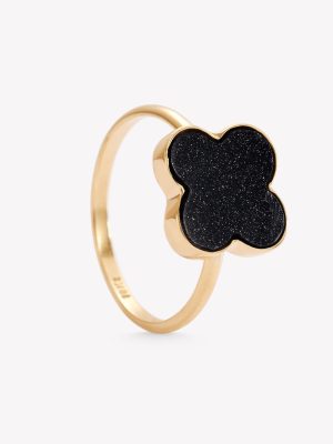 Anillo oro 18k amarillo, flor imperial lluvia de noche.