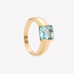 Anillo oro 18k amarillo, TOPACIO AZUL