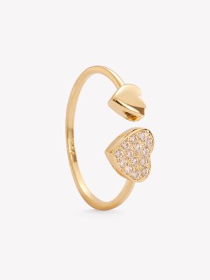Anillo oro 18k amarillo,  Corazones.