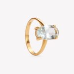 Anillo oro 18k amarillo, Aguamarina.