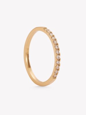 Anillo oro 18k amarillo, rivier con Moissanites