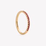 Anillo oro 18k amarillo,  rivier con Rubies.