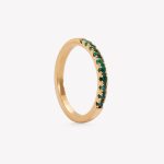 Anillo oro 18k amarillo, rivier con Esmeraldas