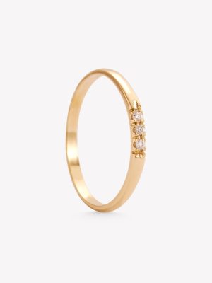 Anillo oro 18k amarillo, Cinta con Brillantes Moissanitte