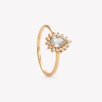 Anillo oro 18k. amarillo, AGUA MARINA