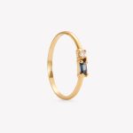 Anillo oro 18k amarillo, delicia con Zafiro Azul
