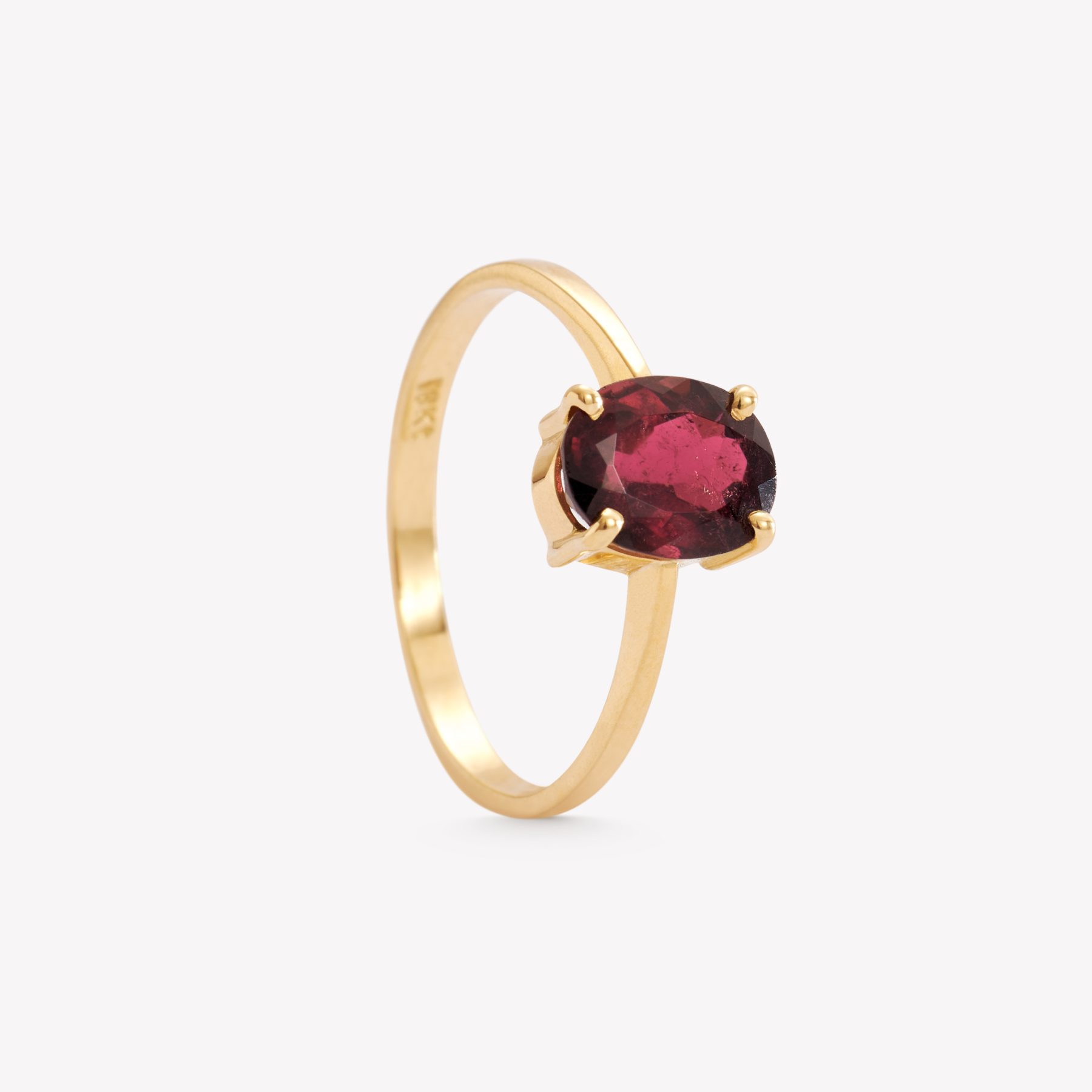 Anillo oro 18k amarillo, Princesa con Turmalina Oval