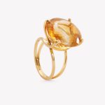 Anillo coro 18k amarillo, unión con Topacio citrino
