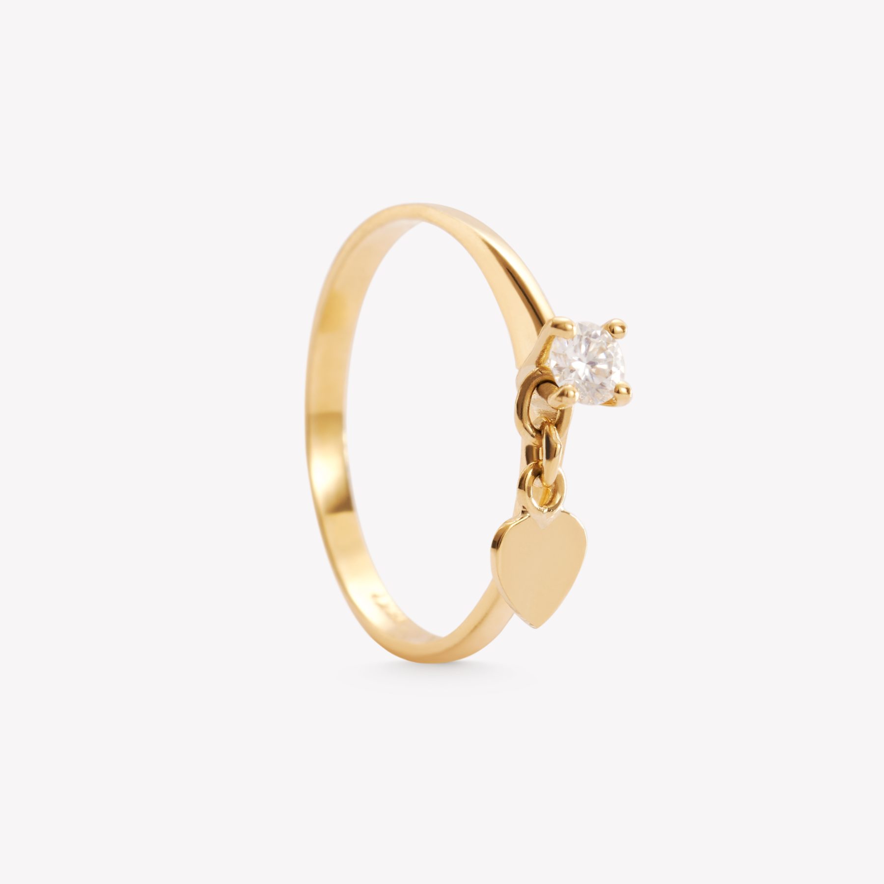 Anillo oro 18k amarillo, Llévame Contigo con brillante Moissanita.
