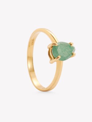 Anillo en oro 18k amarillo, jade fantasia