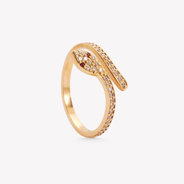 Anillo oro 18k  amarillo, Serpiente