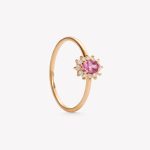 Anillo ROSETA ZAFIRO ROSA en oro amarillo 18k