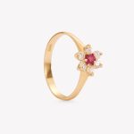 Anillo ROSETA RUBÍ en oro amarillo 18k