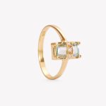 Anillo PRINCESA AGUAMARINA en oro amarillo 18k