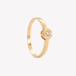 Sortija oro 18k amarillo, Punto Luz con Brillante.