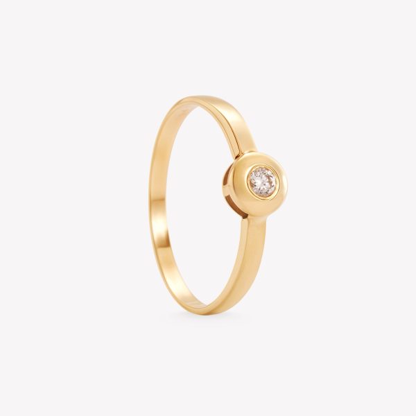 Sortija oro 18k amarillo, Punto Luz con Brillante.
