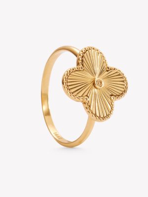 Sortija oro 18k amarillo, FLOR IMPERIAL 1.5cm.