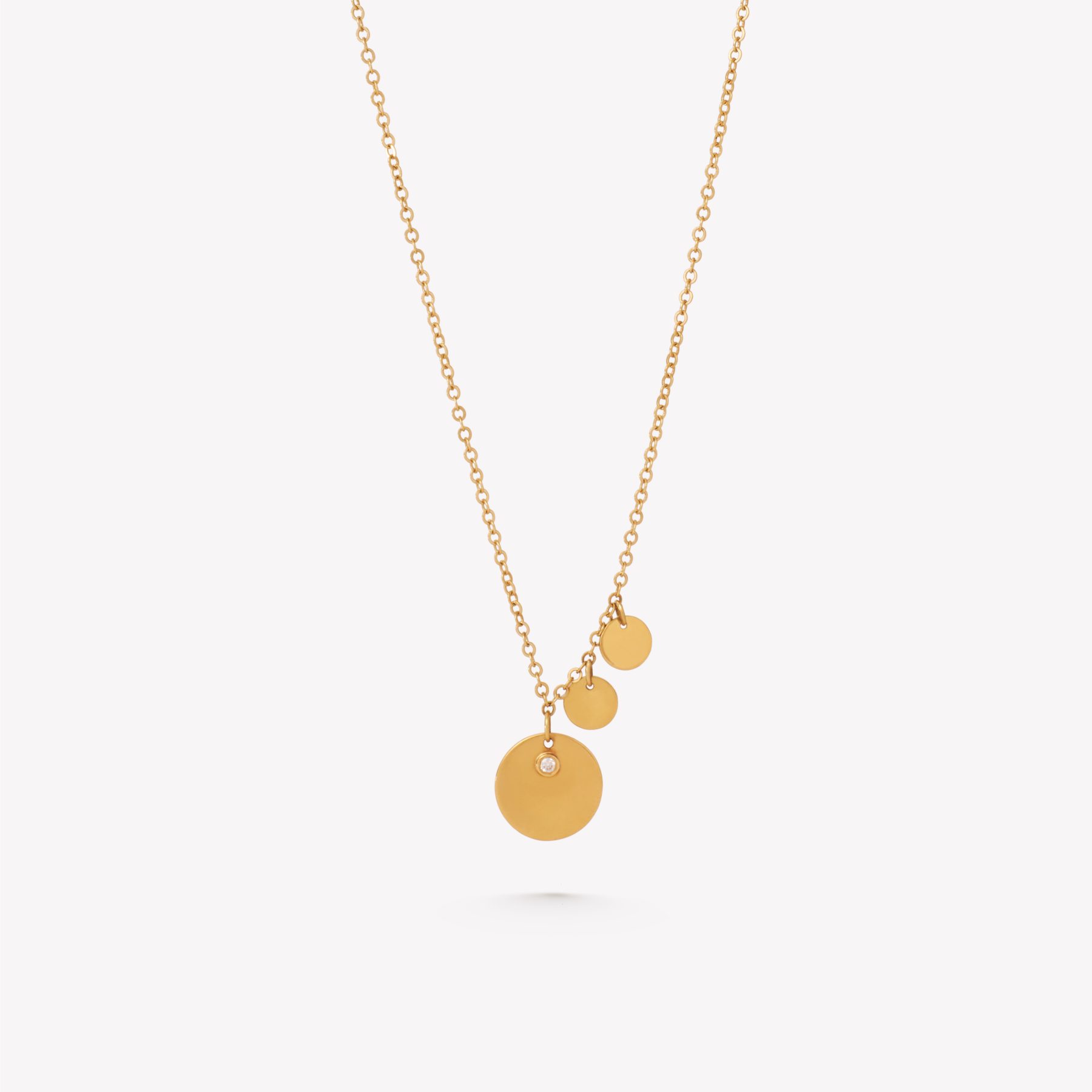 Cadena oro 18k amarillo, cadeneta 45cm. con placas