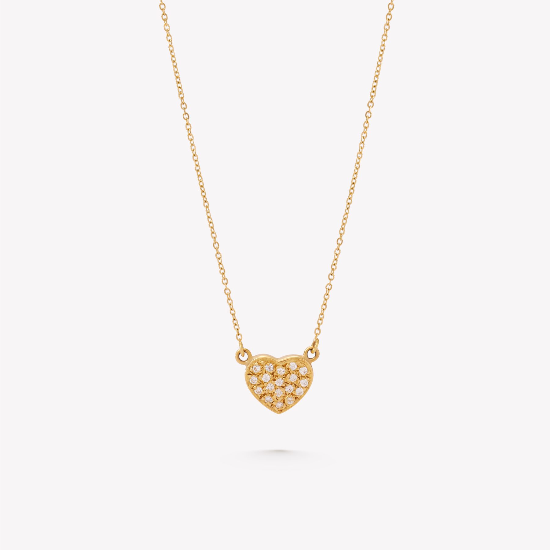 Cadena oro 18k amarillo. martillada con dije Corazón