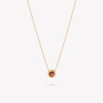 Cadena oro 18k amarillo, Martillada con centro Turmalina.