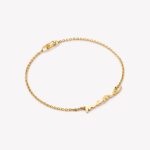 Pulsera oro 18k amarillo, Martillada con centro Mamá.