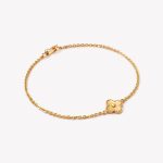Pulsera oro 18k amarillo, Martillada con Flor imperial.