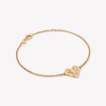 Pulsera oro 18k amarillo, Rollo con corazón Mandala