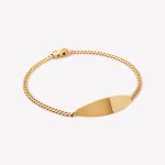 Pulsera oro 18k amarillo, Lomo corvina y placa oval
