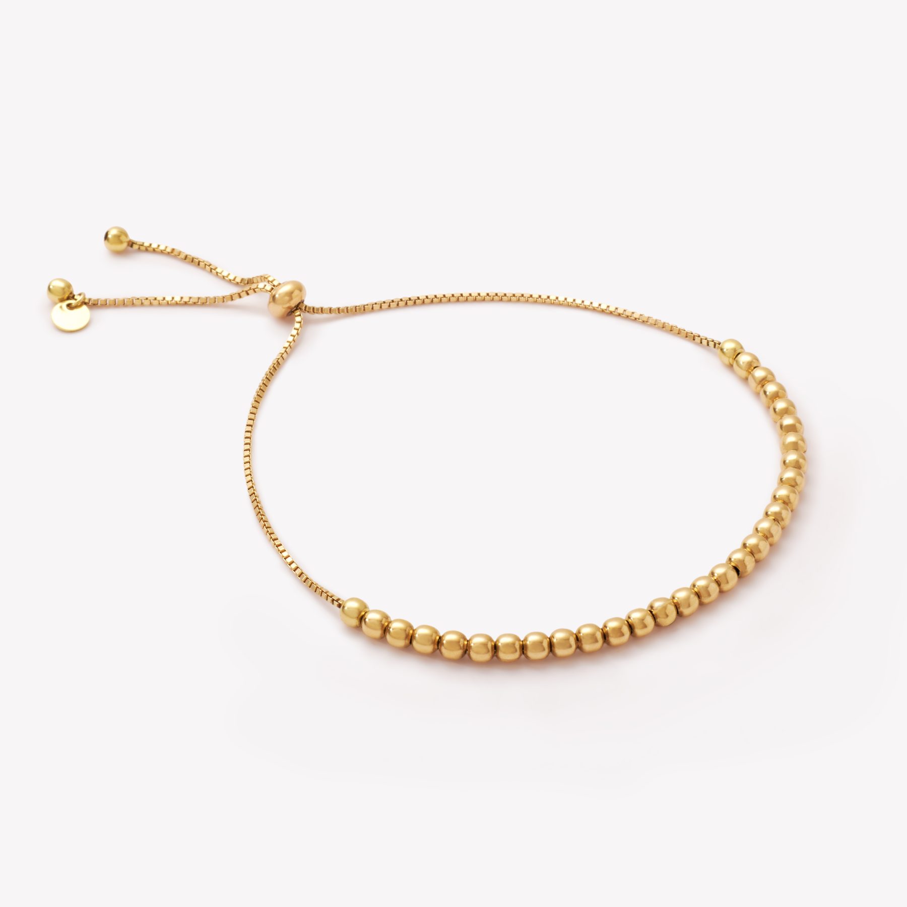 Pulsera oro 18k amarillo, Bolitas retráctil