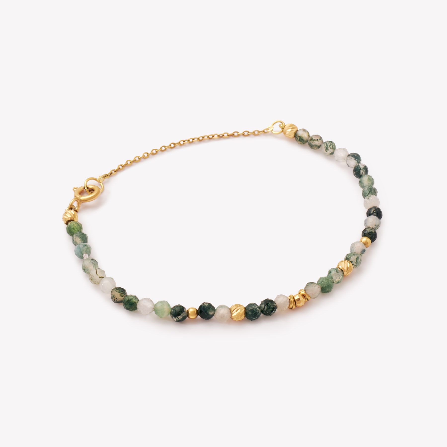 Pulsera oro 18k amarillo, Agata Musgo