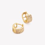 Argollas oro 18k Amarillo, Cinta con brillantes suizos