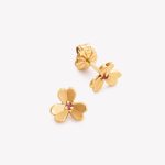 Aretes TRÉBOL CON RUBIES en oro amarillo 18k