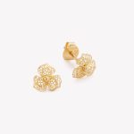 Aretes TRÉBOL FILIGRANA en oro amarillo 18k