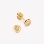 Aretes Punto Luce con Brillante natural, Oro amarillo