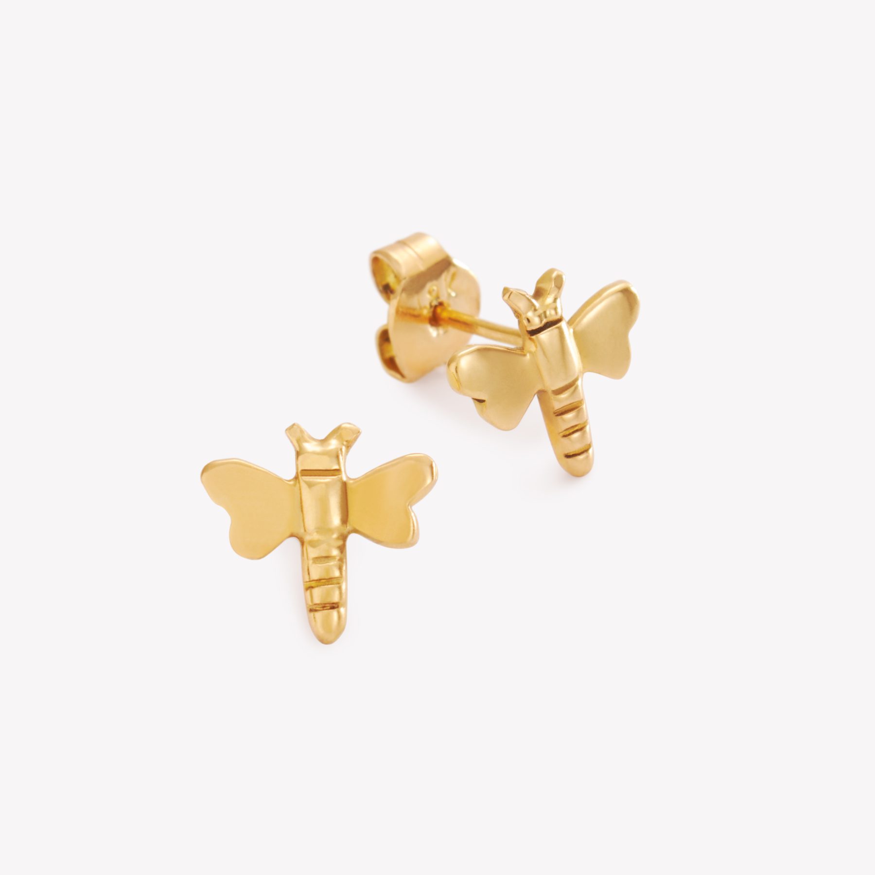 Aretes Libélula, oro 18k naranja