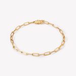 Pulsera PAPER CLIP PARA CABALLERO en oro amarillo 18k