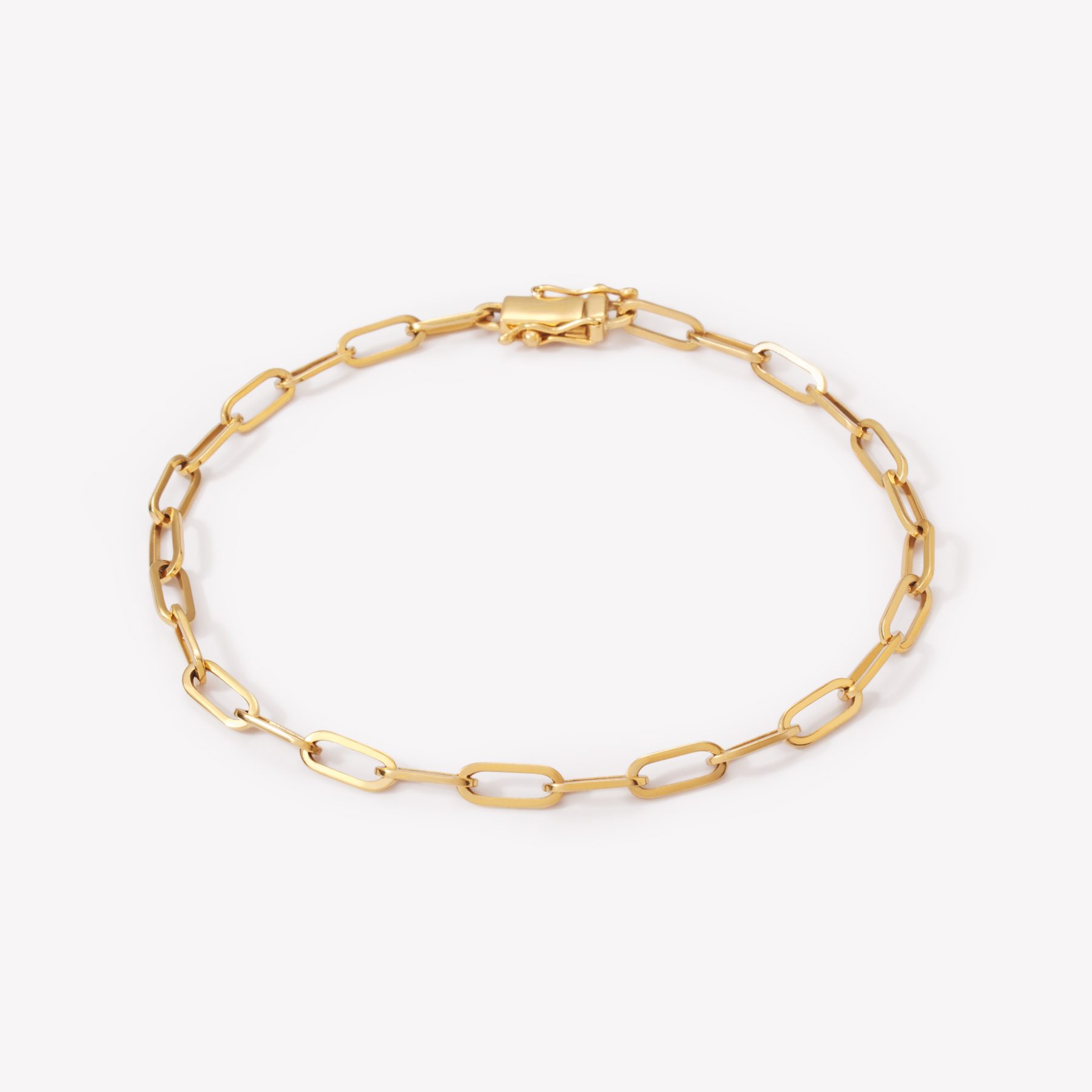 Pulsera PAPER CLIP PARA CABALLERO en oro amarillo 18k