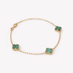 Pulsera TRÉBOL IMPERIAL MALAQUITA en oro amarillo 18k