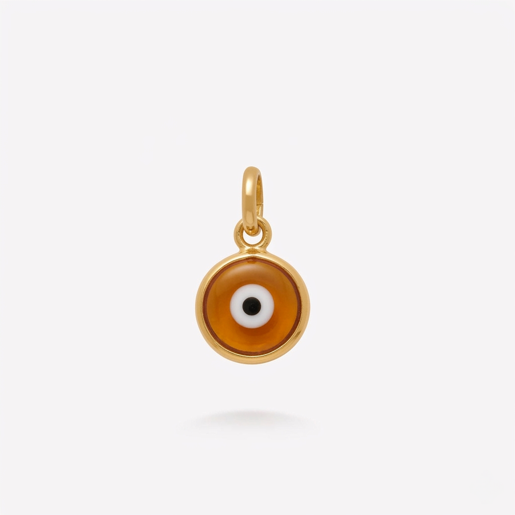 Dije OJO TURCO AMBAR DE 8mm en oro amarillo 18k