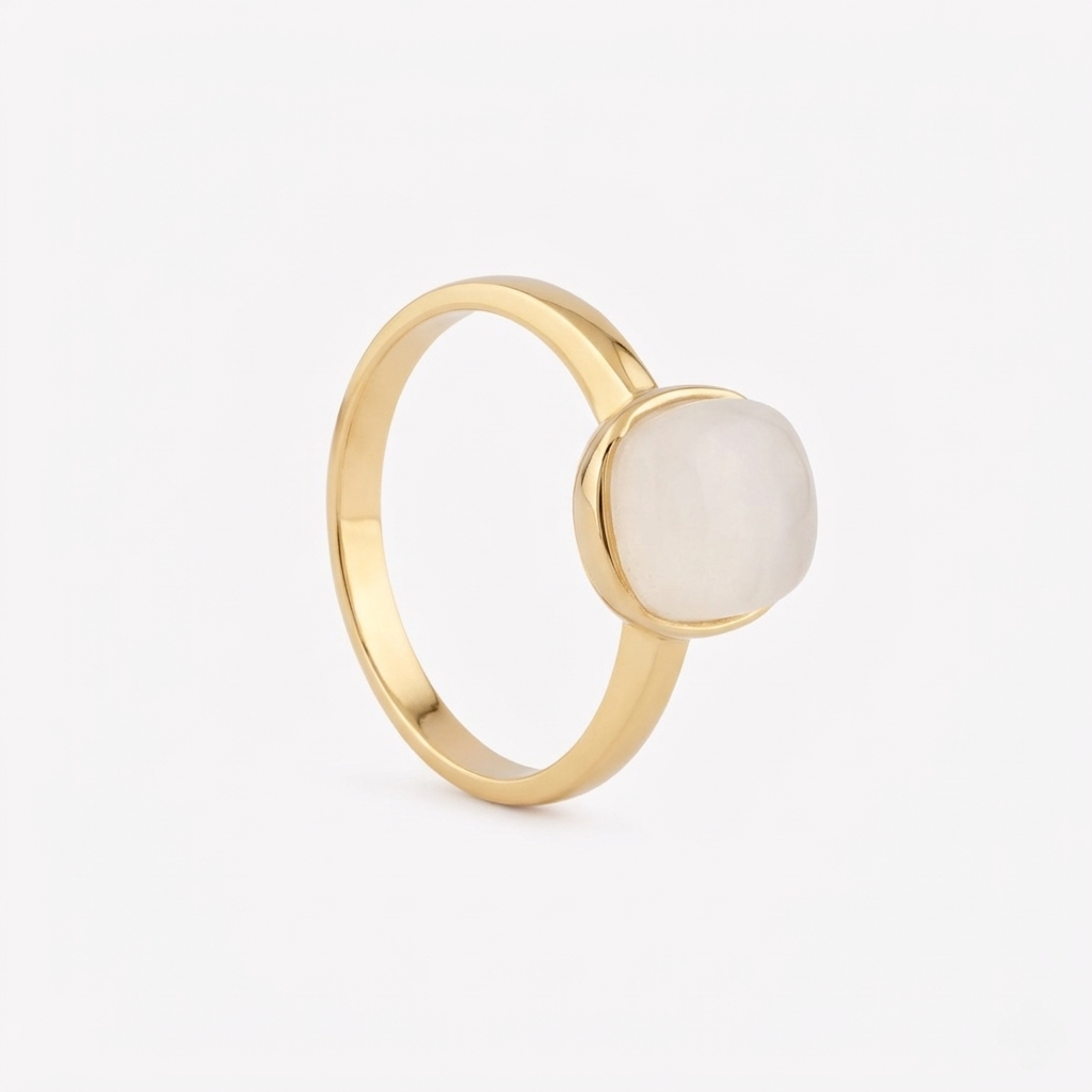 Anillo CUARZO BLANCO en oro amarillo 18k