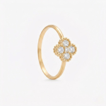 Anillo FLOR IMPERIAL CON DIAMANTES DE LABORATORIO en oro amarillo 18k