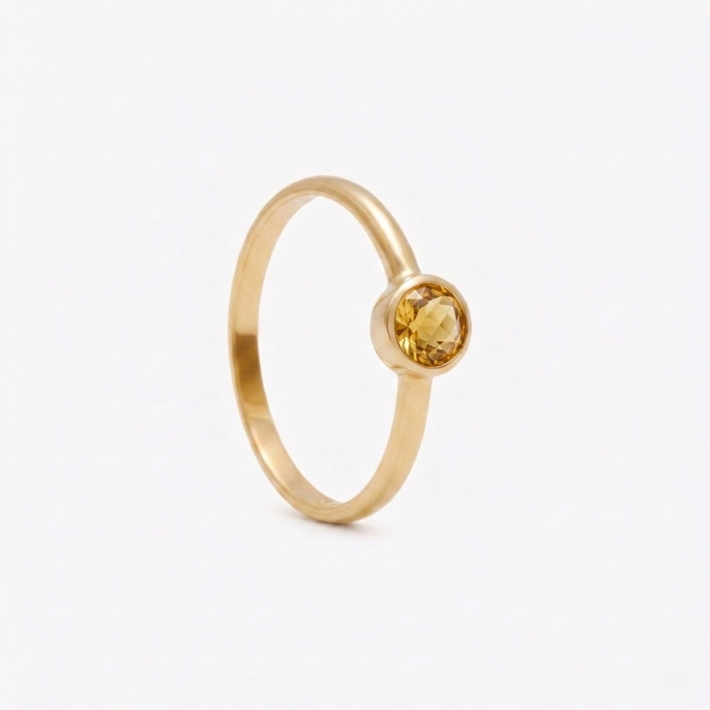 Anillo BRIOLET CITRINO en oro amarillo 18k