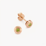 Aretes PUNTO LUZ CON PERIDOT en oro naranja 18k