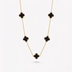 COLLAR IMPERIAL CON LLUVIA DE NOCHE  en oro amarillo 18k