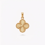 Dije FLOR IMPERIAL TEXTURA DIAMANTADA en oro amarillo 18k