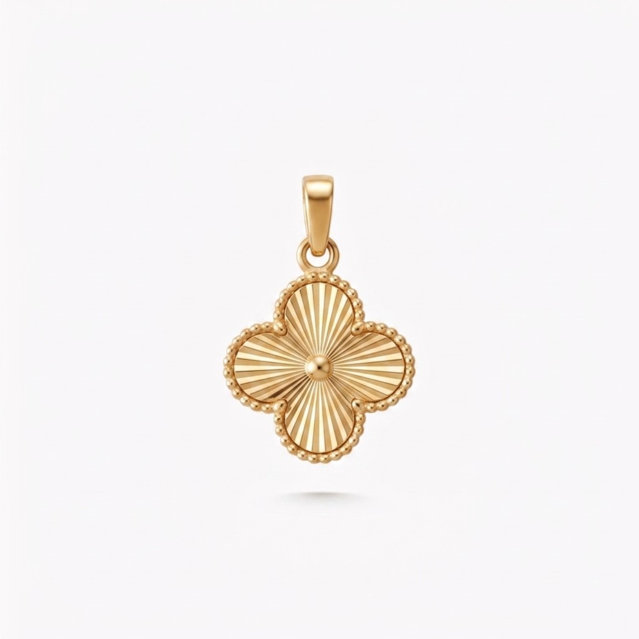 Dije FLOR IMPERIAL TEXTURA DIAMANTADA en oro amarillo 18k