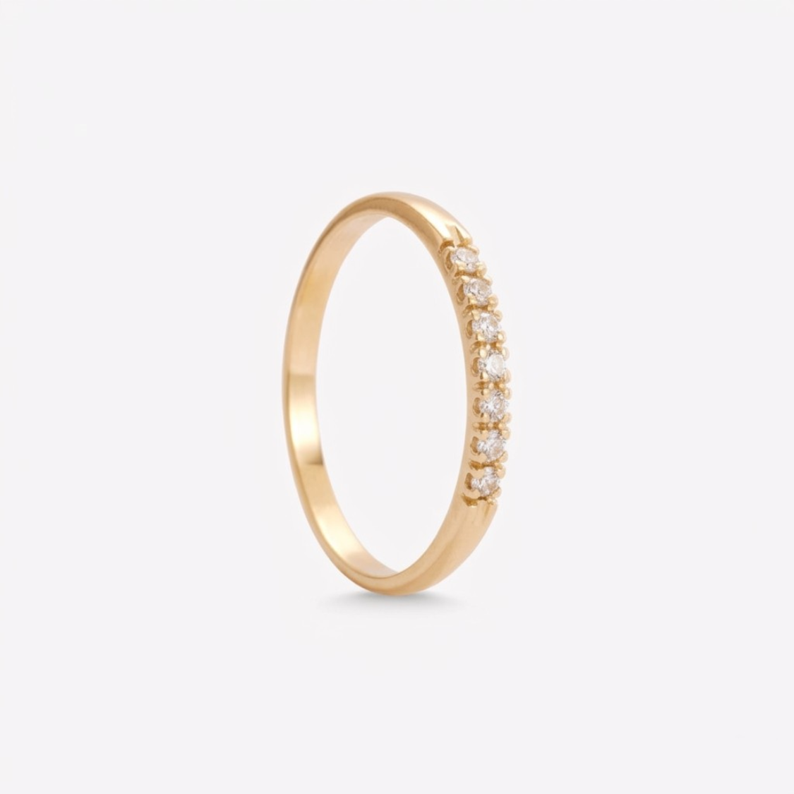 Anillo RIVIERE CON 7 DIAMANTES en oro amarillo 18k