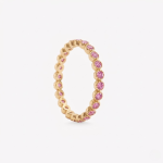 Anillo RIVIERE CON ZAFIRO ROSA en oro amarillo 18k