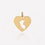 Dije CORAZÓN CON MAPA DEL PERÚ CALADO en oro amarillo 18k