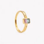 Anillo TURMALINA SANDÍA CON DIAMANTES en oro amarillo 18k